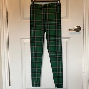 Blackmilk Tartan Green Leggings